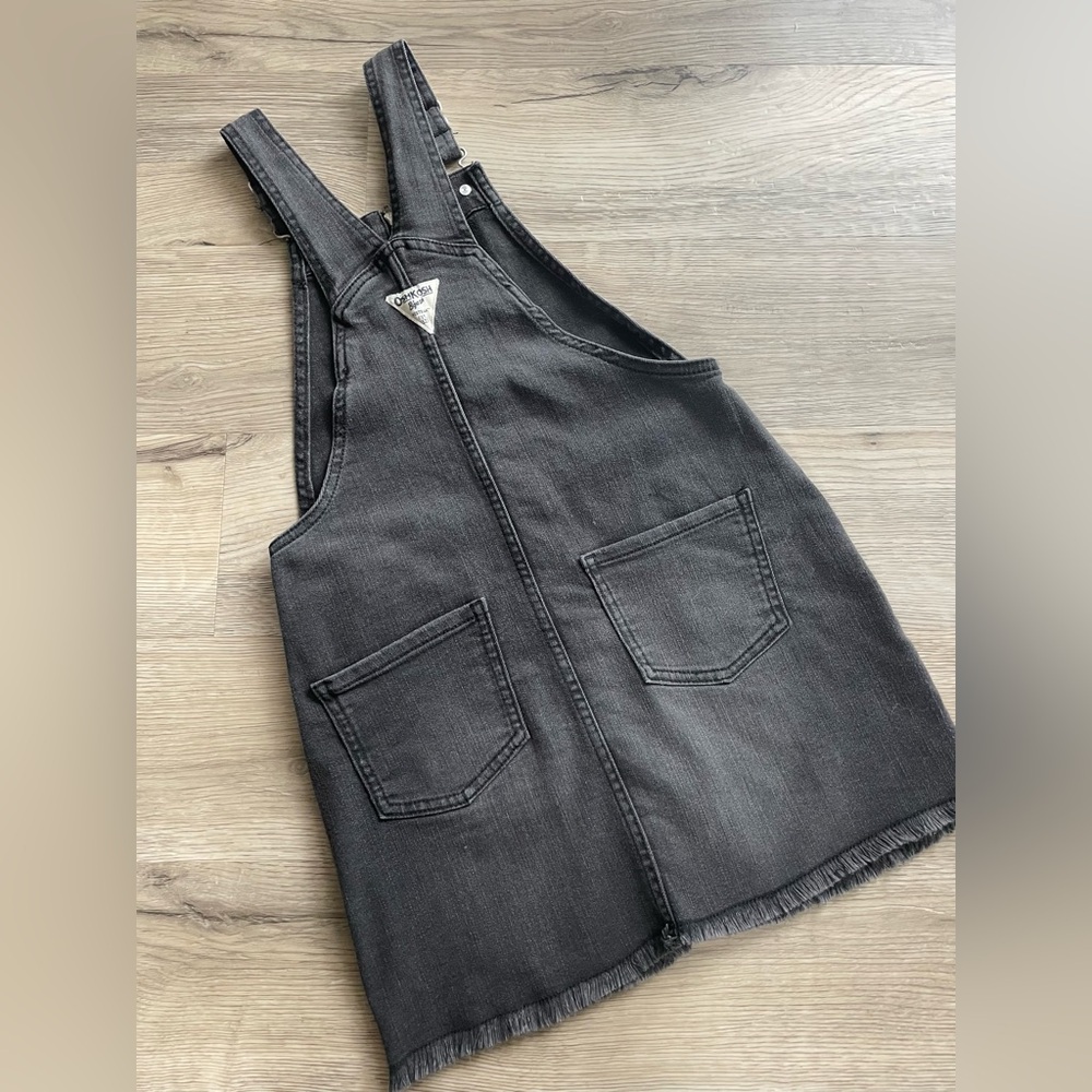 OshKosh | Denim Jumper | Overall Skirt | Skirtall | Faded Black Wash | Girls 8 - Picture 10 of 11